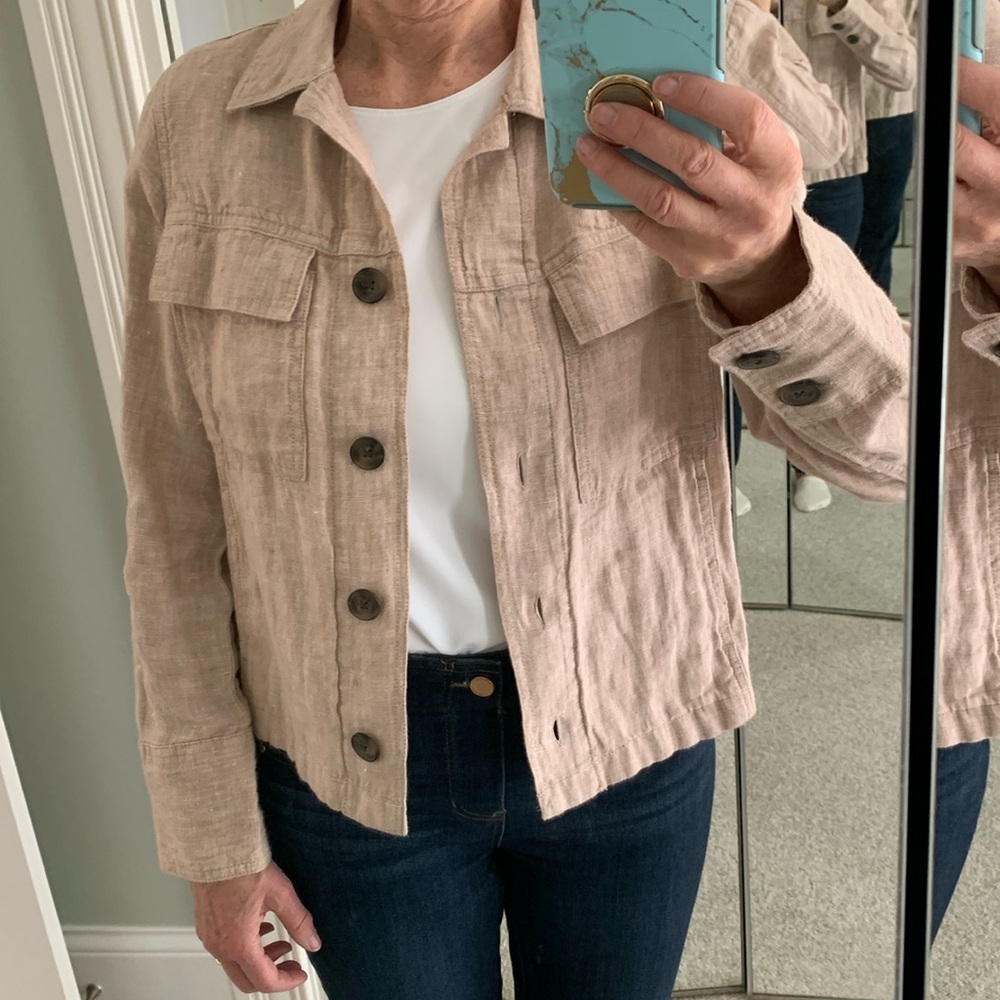 Stylish 100% linen jacket, size S.